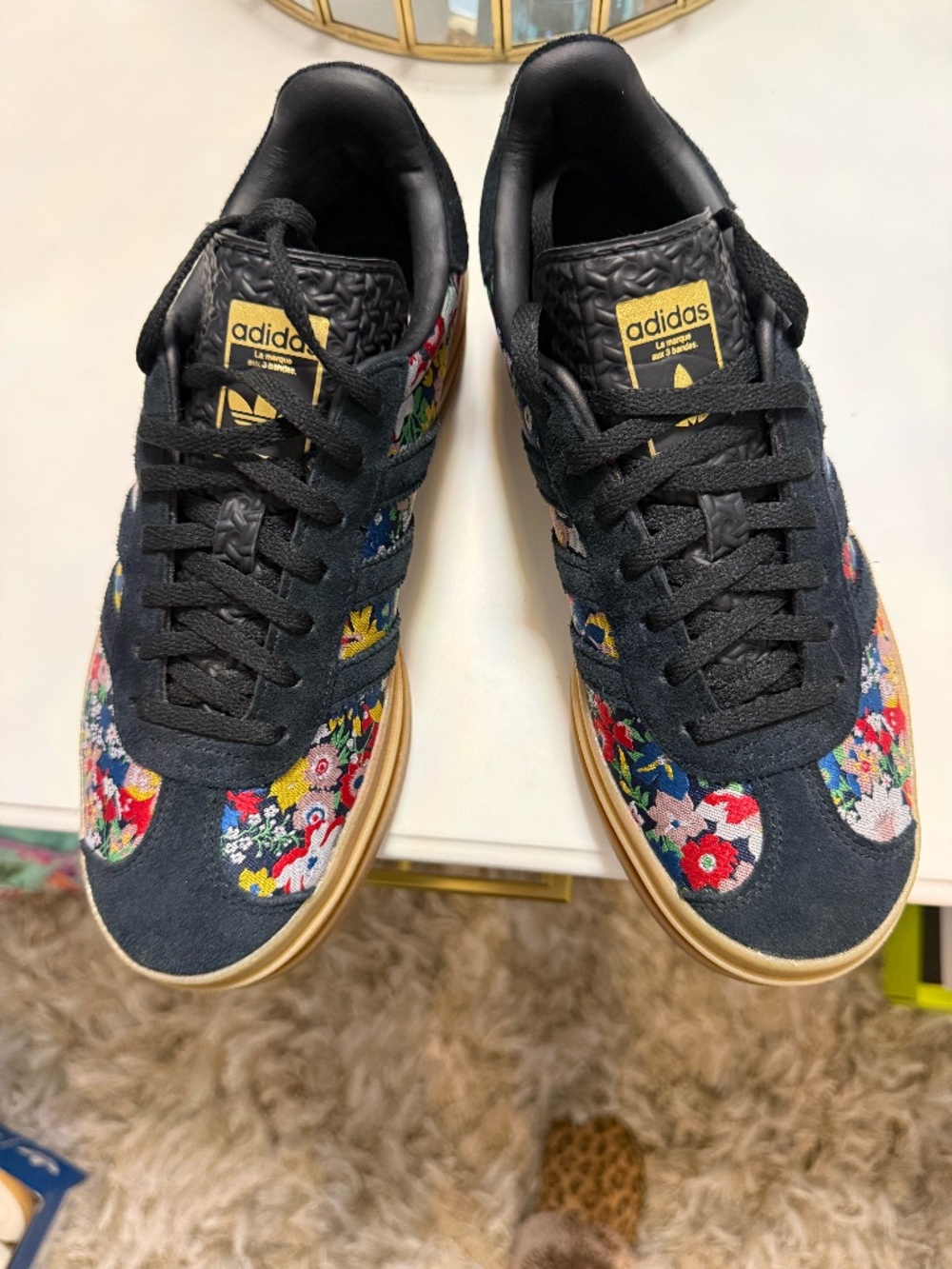 adidas Gazelle Bold Liberty London Floral Embroidery women size 8
